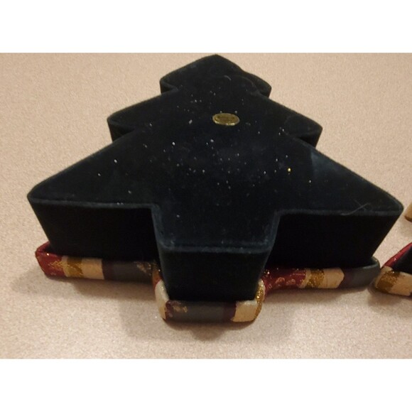 Vintage Christmas tree shaped 5 inch felt lined on bottom nwt - Picture 7 of 11